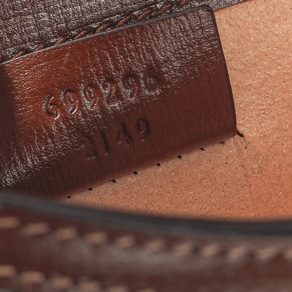 Gucci "Gucci Horsebit 1955" Beige & Dark Brown GG Supreme Mini Bag - Picture 12 of 13